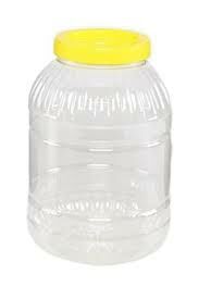 Sarı Kapaklı Şeffaf Pet Kavanoz 6lt