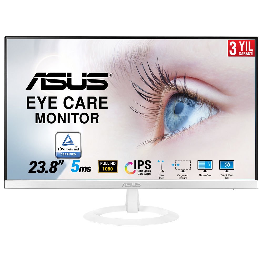 Asus 23.8'' VZ249HE-W 1920x1080 HDMI Beyaz Monitör