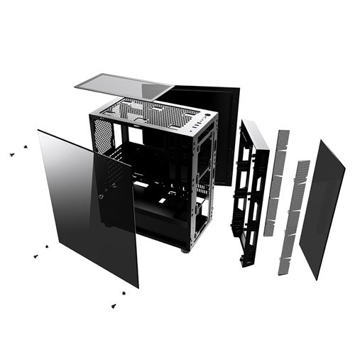 Powerboost Vk-G2052S 650W 80+ Usb 3.0 Atx, Temp.Glass Led Rgb Rainbow Fan, 650W Siyah Kasa