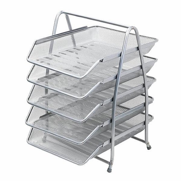 Rubenis 9185 5 li Gümüş Metal Evrak Rafı