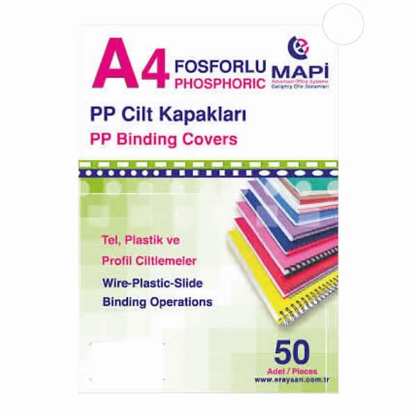 Mapi A4 450 mic 50 li Beyaz Kum Desen Opak Cilt Kapağı