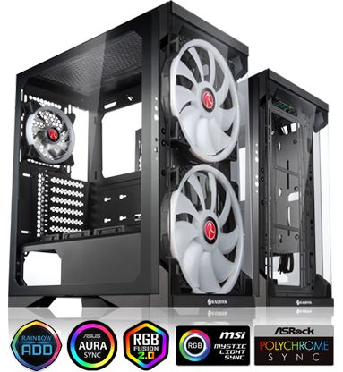 Raijintek SILENOS PRO 3 Adet Adreslenebilir ARGB LED Fanlı, Çift Taraflı Tempered Glass ATX Kasa