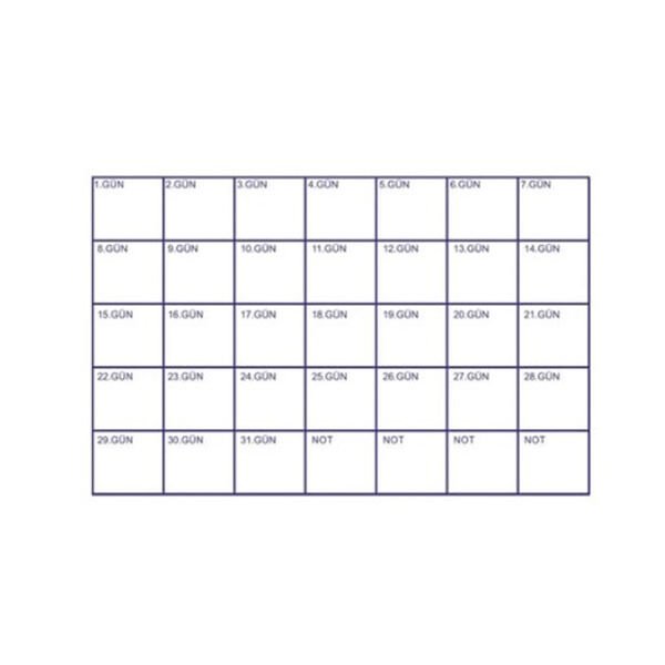 Panda 110x100 Aylık Plan Pratik Tahta