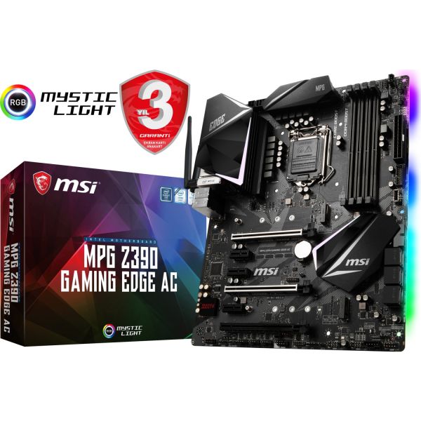Msı Mpg Z390 Gamıng Edge Ac Soket 1151 Ddr4 4400(Oc) Hdmı Dp M.2 Usb3.1 Rgb Wı-Fı Atx
