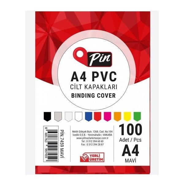 Pin A4 100 lü Siyah Cilt Kapağı