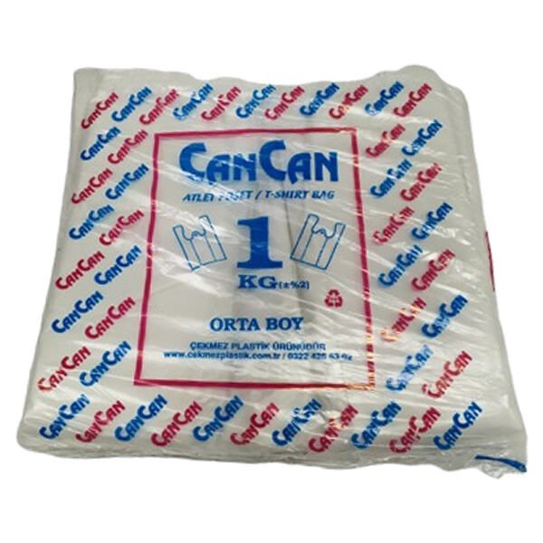 Cancan Büyük Boy Beyaz Hışır Atlet Poşet 1Kg