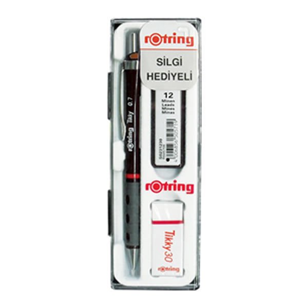 Rotring Tikky 0,7 mm Bordo Okul Mekanik Kurşun Kalem Seti