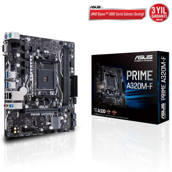 Asus Prime A320M-F AMD AM4 32GB DDR4 3200MHz Vga mATX Anakart