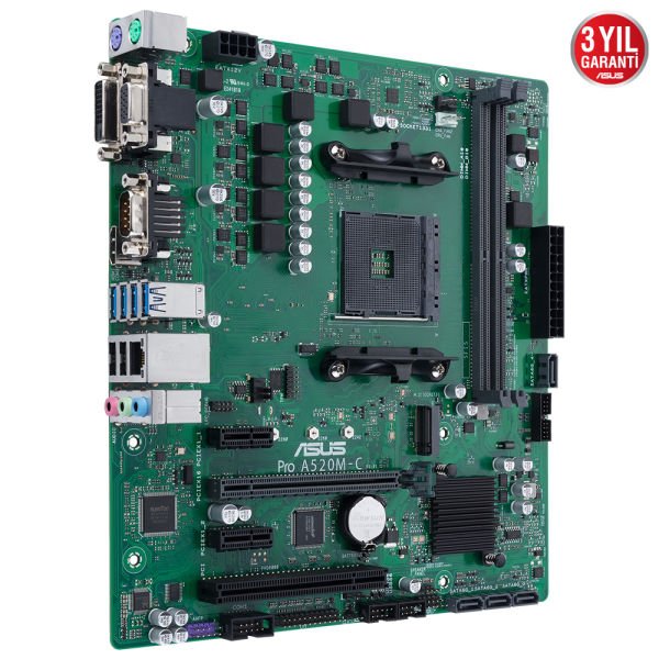 Asus Pro A520M-C-CSM AMD AM4 64GB DDR4 4600Mhz M2 DviVga-Hdmi mATX Anakart