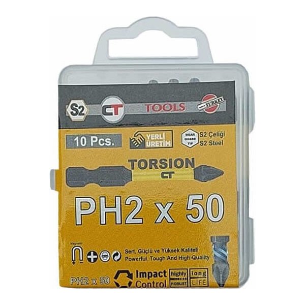 Ct Tools 48127 PH 2x50 10 lu Yüksek Kaliteli Torsion Bits Uç