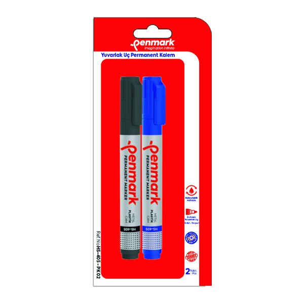 Penmark HS405-02 Yuvarlak Uçlu 2 li Vakumlu Markör Kalem
