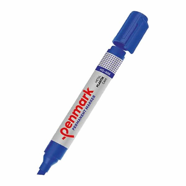 Penmark HS406-02 Kesik Uçlu Mavi Markör Kalem