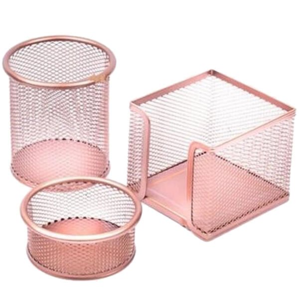 Drt 420 3 lü Rose Gold Masaüstü Kalemlik Set