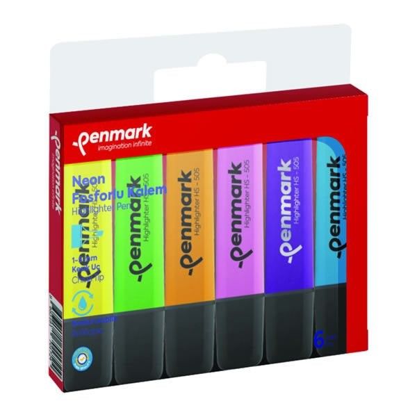 Penmark HS505-6N 6 lı Karışık Neon Fosforlu Kalem