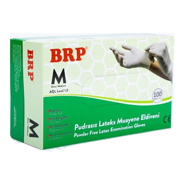 Brp 100 lü M Lateks Pudrasız Eldiven