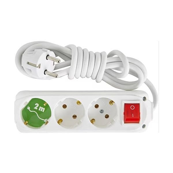 Almera 3lü 2mt Anahtarlı Topraklı Priz