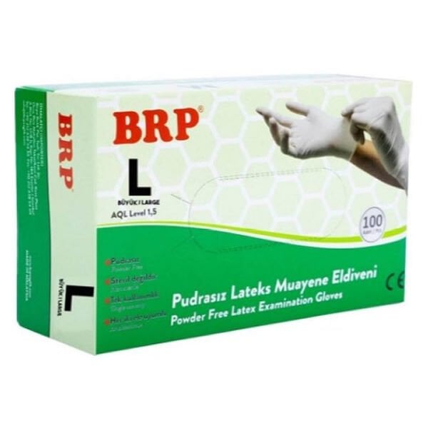 Brp 100 lü L Lateks Pudrasız Eldiven