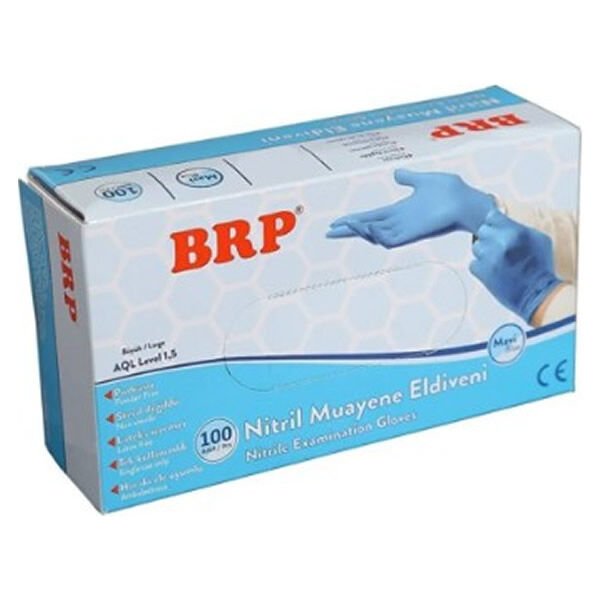 Brp 100 lü S Mavi Nitril Pudrasız Eldiven