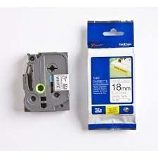 Brother Tze-S241 18 mm Beyaz Üzeri Siyah Güçlü Yapışkanlı Laminasyonlu Etiket