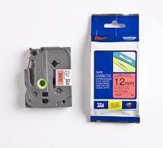 Brother TZE-431 12 mm Kırmızı Üzeri Siyah Laminasyonlu Etiket