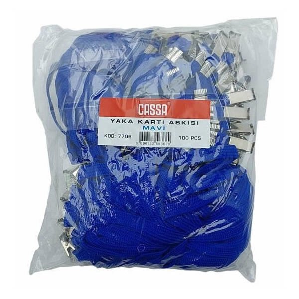 Cassa 7506M 100 lü Mavi Metal Maşalı Askı İpi