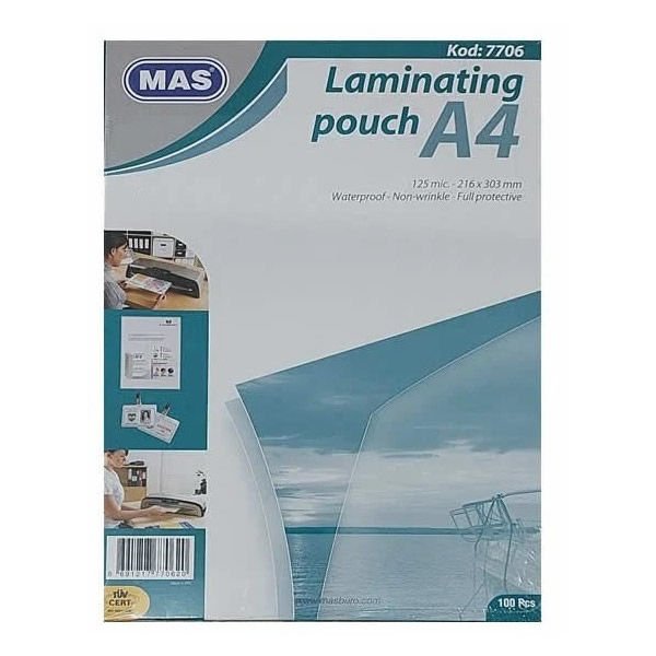 Mas 7706 A4 125 Mic 100 lü Laminasyon Filmi