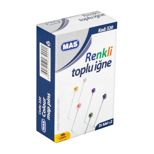 Mas 320 32 mm Renkli Başlı Toplu İğne