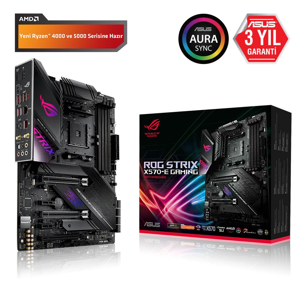 Asus ROG Strix X570-E Gaming AMD X570 4400MHz DDR4 Soket AM4 ATX Anakart