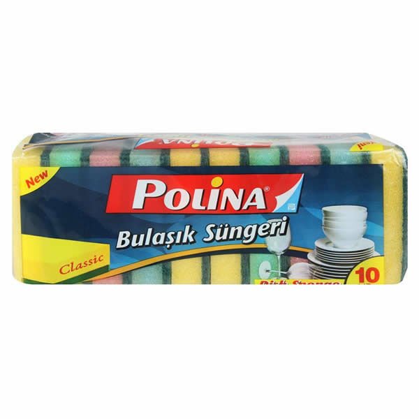Polina 2243 Bulaşık Süngeri Eko Klasik 10lu