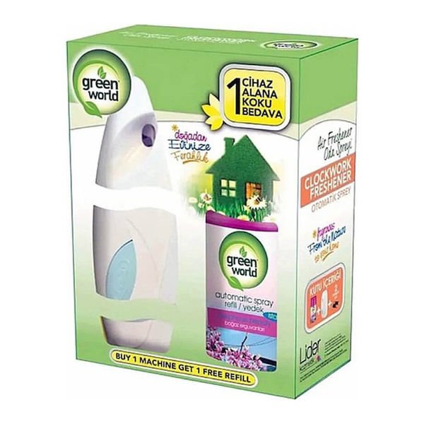 Green World Oda Kokusu Oda Parfümü Makinesi + Sprey 250 Ml Set