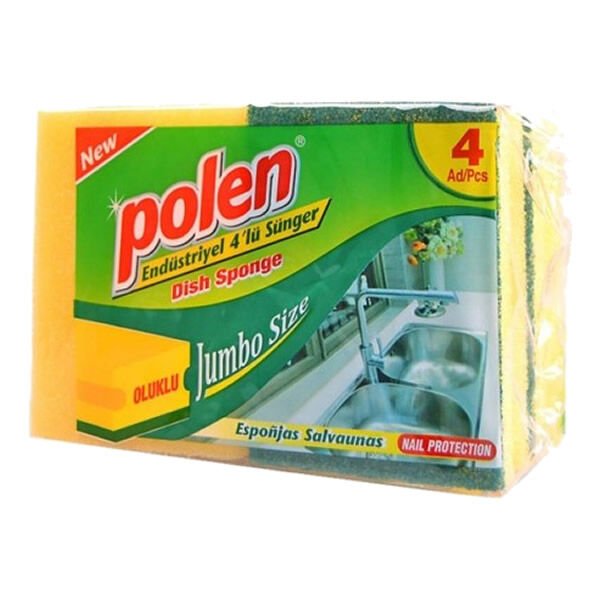 Polen 4 lü Endüstriyel Oluklu Bulaşık Sünger