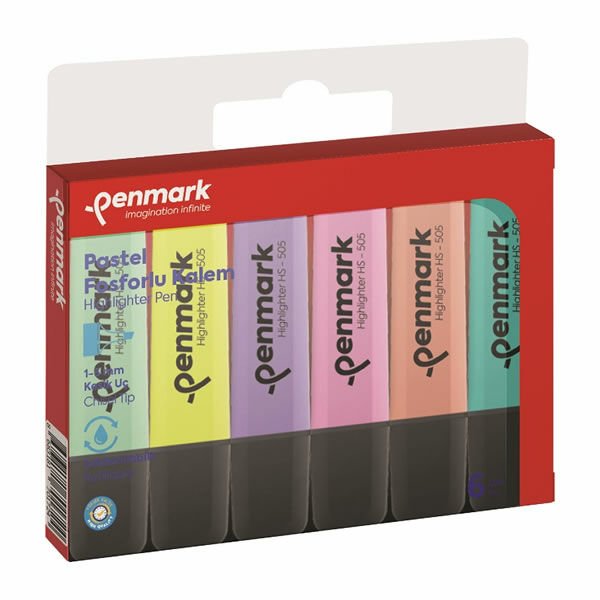 Penmark HS505-6P 6 lı Karışık Pastel Fosforlu Kalem