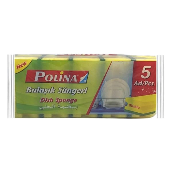 Polina 3097 Bulaşık Süngeri Oluklu 5li