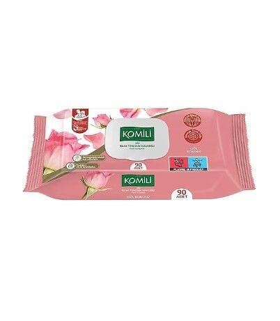 Komili Islak Mendil Gül Kokulu 90lı
