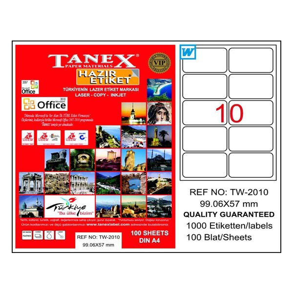 Tanex Tw-2010 99.06 X 57 Mm Turuncu Lazer Etiket