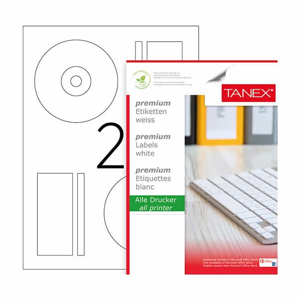 Tanex TW-2117 118x37mm 100 lü Lazer Etiket