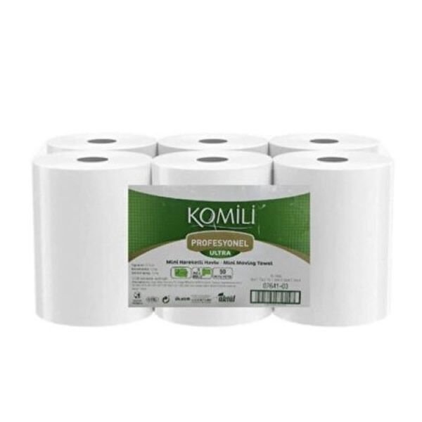 Komili 4 kg 72 mt 6 Rulo Mini Içten Çekmeli Havlu Kağıt