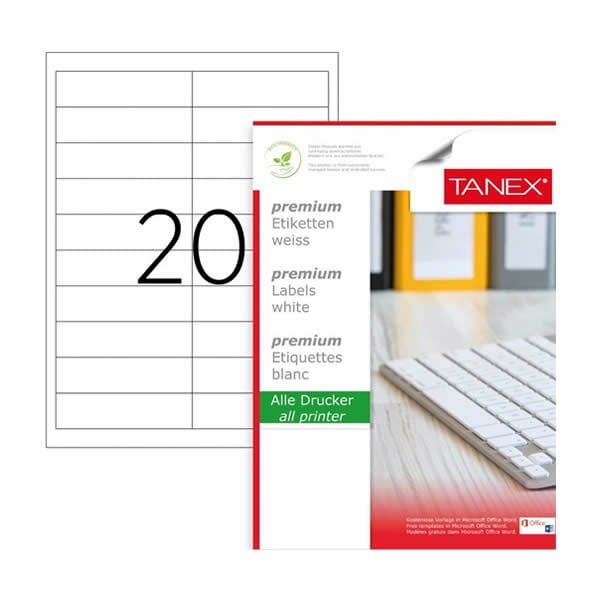 Tanex TW-2020 95x26mm100 lü Lazer Etiketi