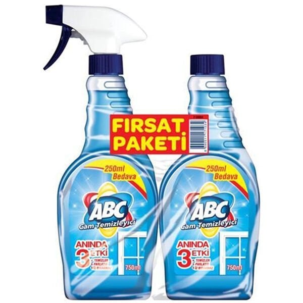 Abc 750 ml + 750 ml Cam Temizleyici Fırsat Paketi
