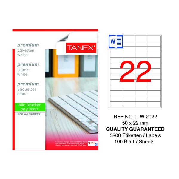 Tanex TW-2015 45x45mm 100 lü Lazer Etiket