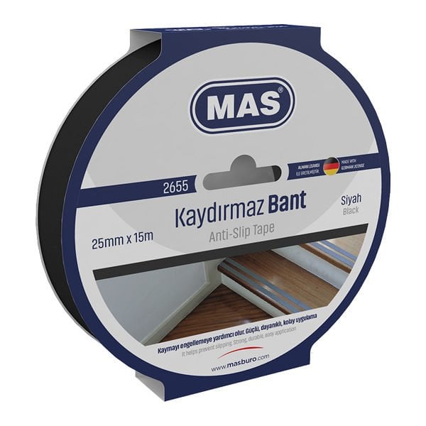 Mas 2655 25mmx15mt Siyah Kaydırmaz Bant