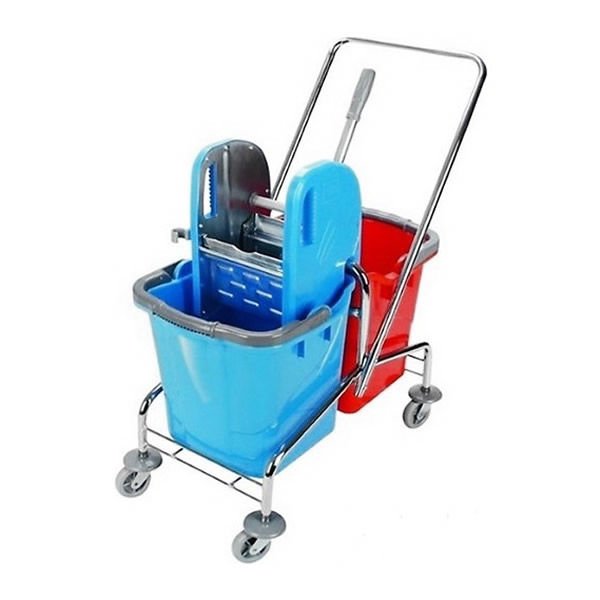 Ofis Metal Pres 1.Kalite Çift Kovalı Mop Arabası