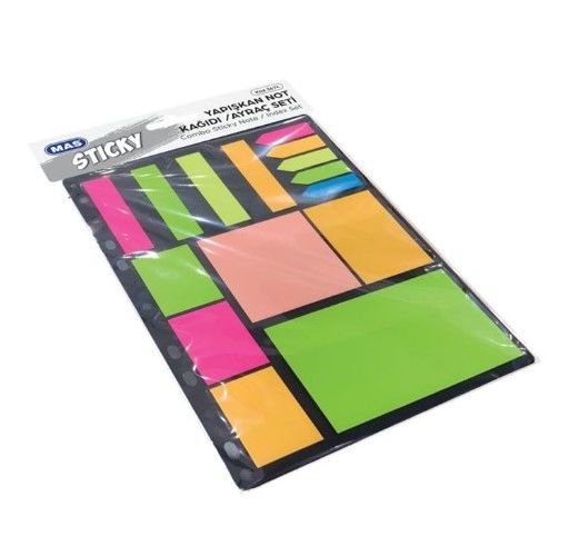 Mas 3674 Kombo Yapışkanlı Not Kağıdı Karma Set