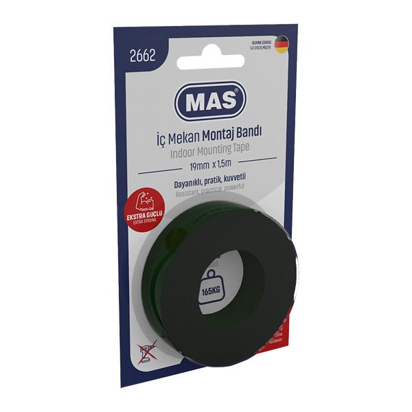 Mas 2662 19mmx1.5mt Extra Güçlü İç Mekan Montaj Bandı
