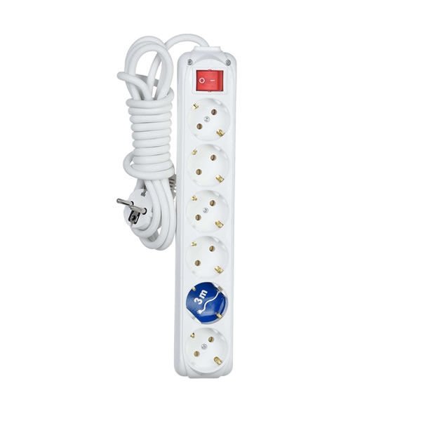 Almera 6 lı 3 mt Anahtarlı Topraklı Priz