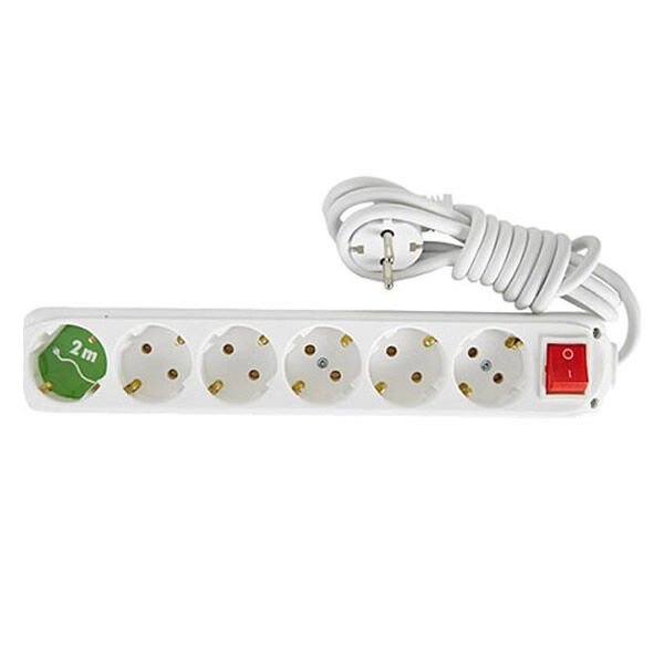 Almera 6 lı 2 mt Anahtarlı Topraklı Priz