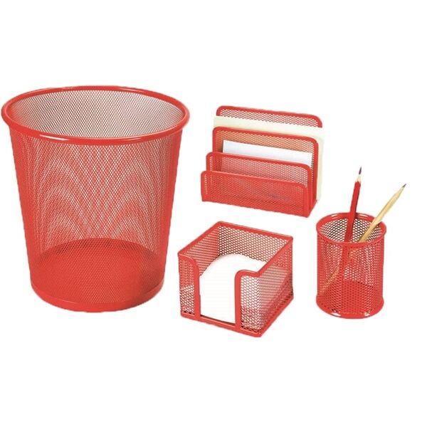 Gıpta F0052 4 lü Kırmızı Metal Ofis Masa Seti