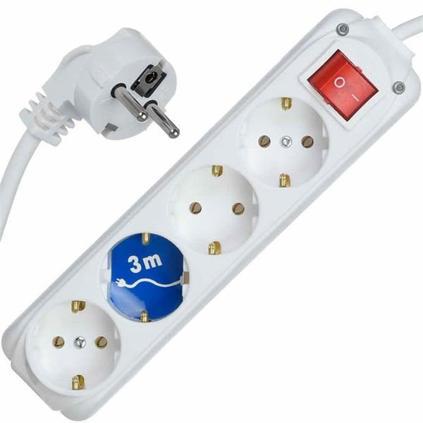 Almera 4 lü 3 mt Anahtarlı Topraklı Priz