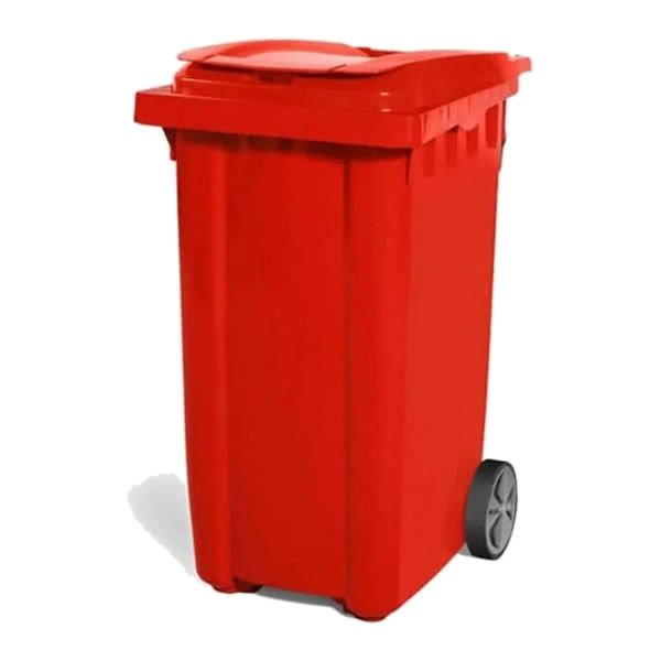 Afacan 240 lt Kırmızı Çöp Konteyneri