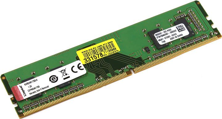 Kıngston Ddr4 4Gb 2400Mhz Pc Ram Kvr24N17S6-4 Kutulu Pc Ram
